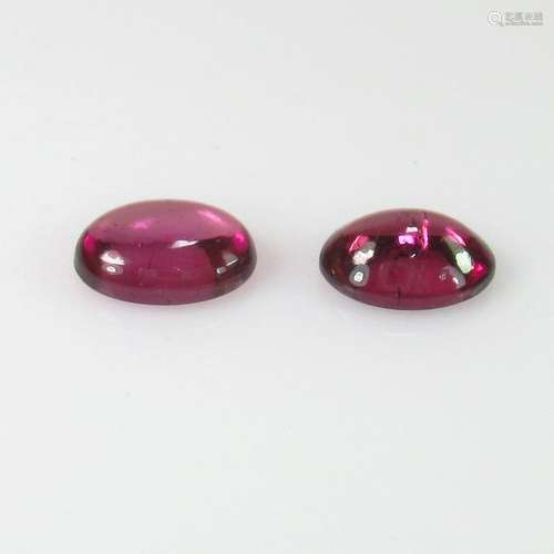 2.55 Ct Natural Rhodolite Garnet Oval Pair