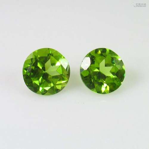 2.86 Ct Natural Pakistan Peridot Round Pair