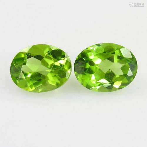 4.15 Ct Natural Pakistan Peridot Oval Pair