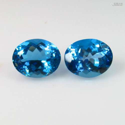 11.41 Ct Natural Blue Topaz Oval Pair