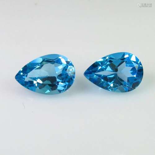 7.68 Ct Natural Blue Topaz Pear Pair