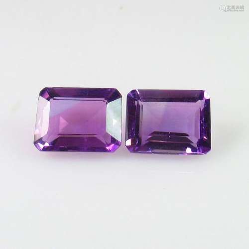 3.84 Ct Natural Purple Amethyst Octagon Pair