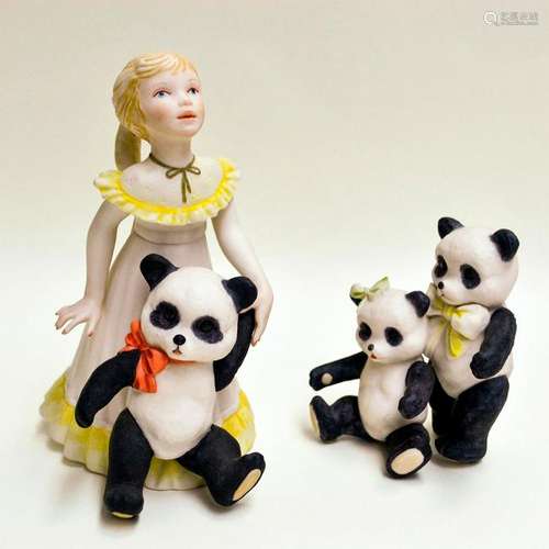 CYBIS PORCELAIN GOLDILOCKS AND PANDA BEARS CHILDREN