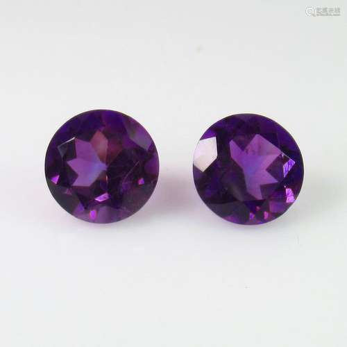 5.23 Ct Natural Purple Amethyst Round Pair