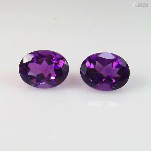 4.00 Ct Natural Purple Amethyst Oval Pair