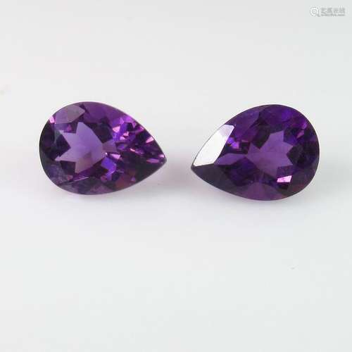 5.04 Ct Natural Purple Amethyst Pear Pair