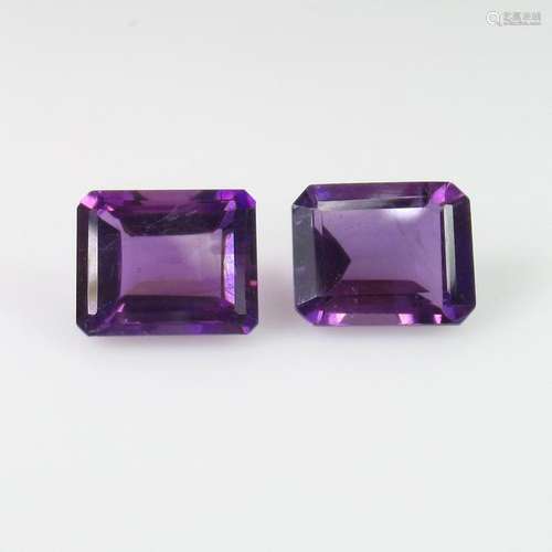 6.16 Ct Natural Purple Amethyst Octagon Pair