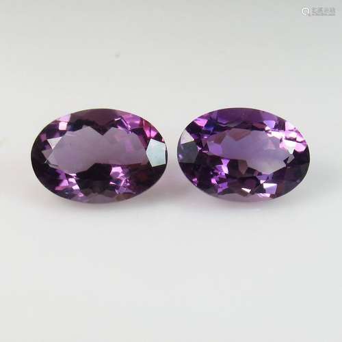 10.37 Ct Natural Purple Amethyst Oval Pair