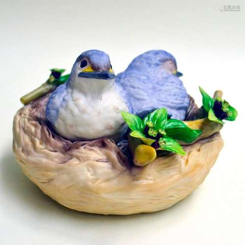 CYBIS PORCELAIN NESTLING BLUE BIRDS