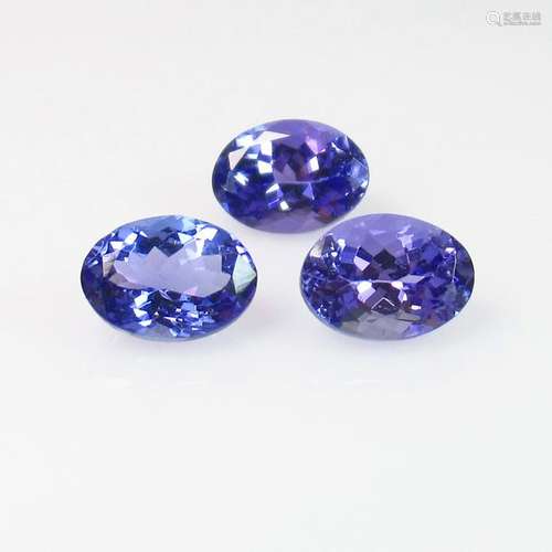 3.02 Ctw Natural Tanzanite Oval Set