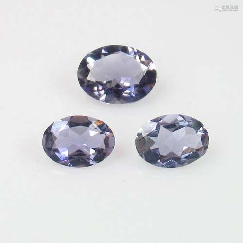 2.03 Ct Natural Iolite Oval Set