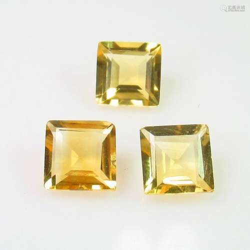 4.16 Ctw Natural 3 Citrine Square Set