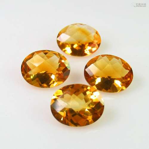 5.50 Ctw Natural 4 Citrine Oval Set