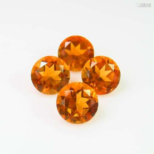 5.63 Ctw Natural 4 Citrine Round Set