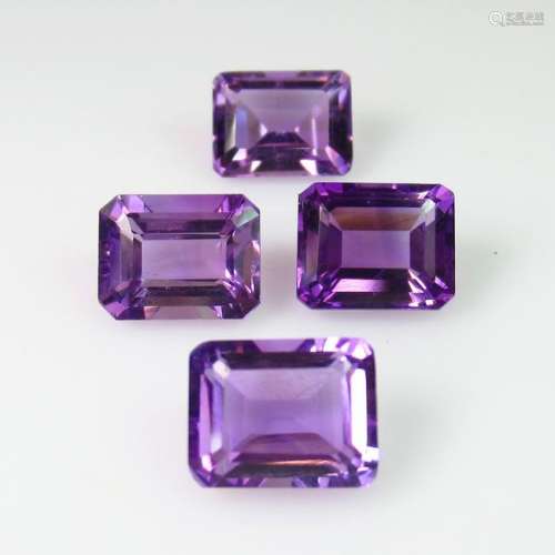 10.48 Ct Natural 4 Purple Amethyst Octagon Set