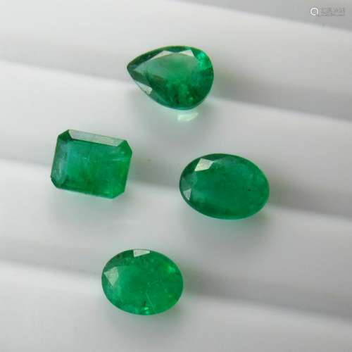 6.90 Ct Natural 4 Zambian Emerald Mixed Lot