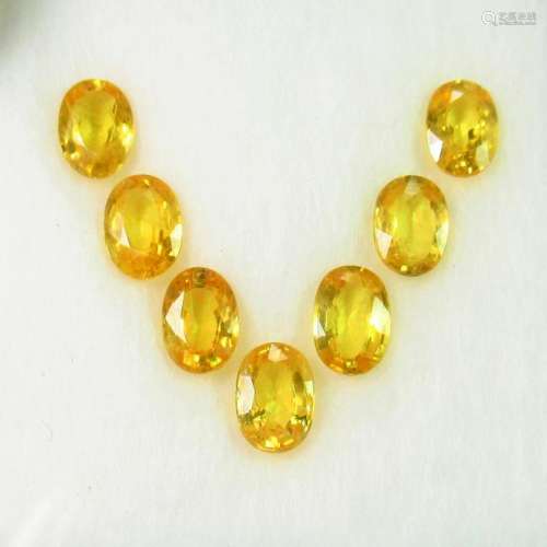 6.80 Ct Natural 7 Yellow Sapphire Oval Necklace Set