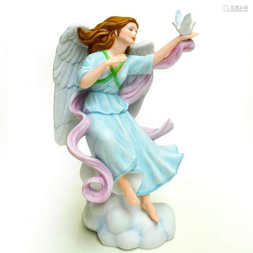 RNR PORCELAIN ANGEL WITH DOVE FIGURINE