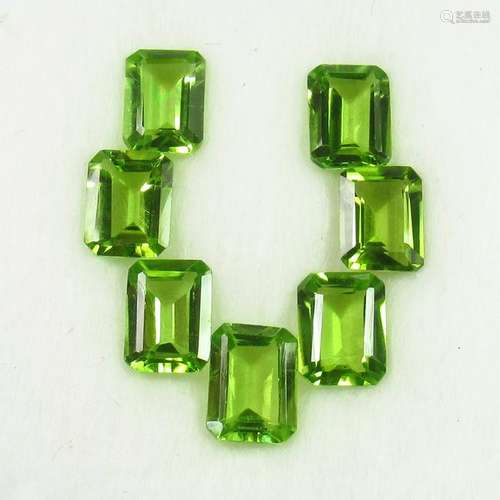 12.47 Ct Natural 7 Pakistan Peridot Octagon Necklace