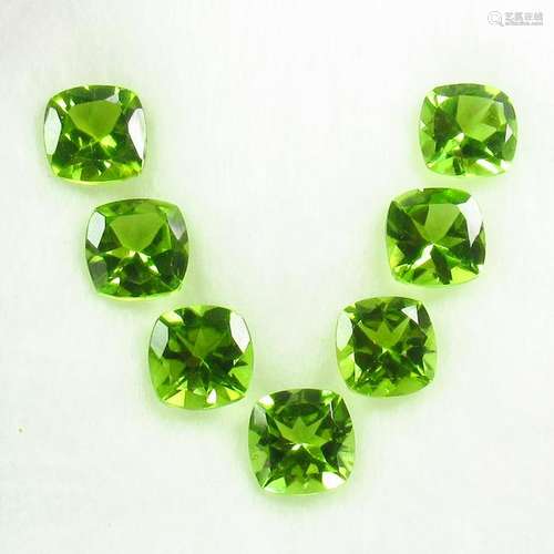 10.82 Ct Natural 7 Pakistan Peridot Cushion Necklace