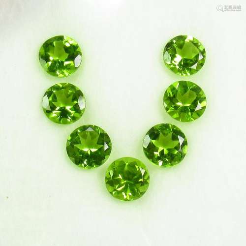 9.09 Ct Natural 7 Pakistan Peridot Round Necklace Set