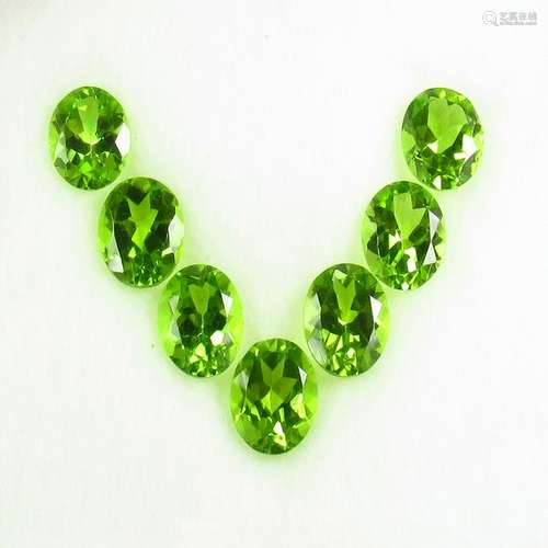 7.70 Ct Natural 7 Pakistan Peridot Oval Necklace Set