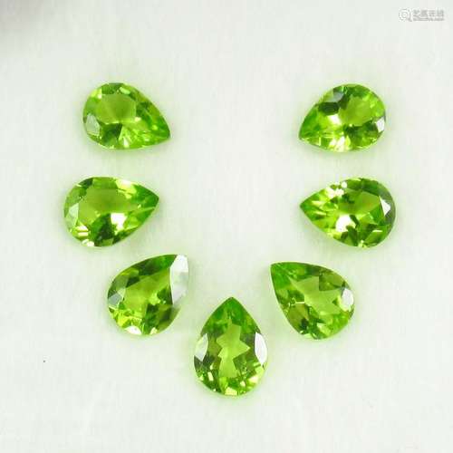 7.55 Ct Natural 7 Pakistan Peridot Pear Necklace Set