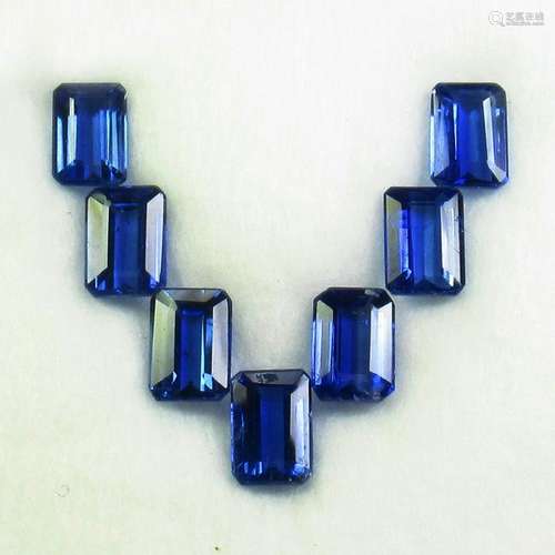 8.06 Ct Natural 7 Deep Blue Kyanite Octagon Necklace