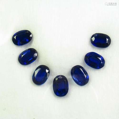 12.41 Ct Natural 7 Deep Blue Kyanite Oval Necklace Set