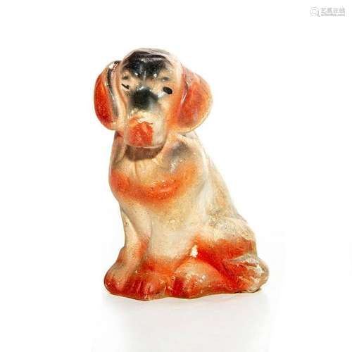 CHALKWARE FIGURE, DOG SITTING