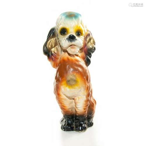 CHALKWARE FIGURE, DOG SITTING