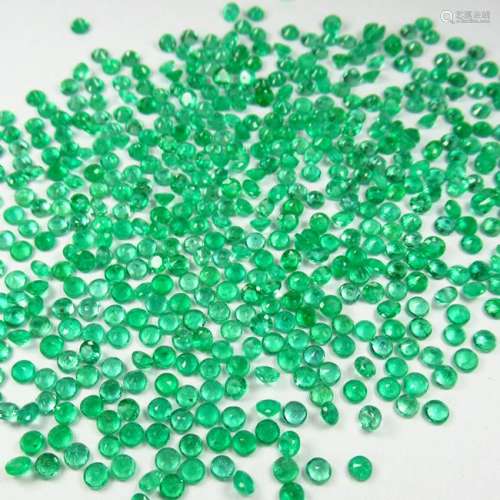 8.79 Ct Natural 215 Zambian Emerald 2 mm Round Lot
