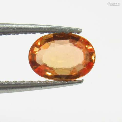 0.78 Ct Natural Orange Sapphire Oval Cut