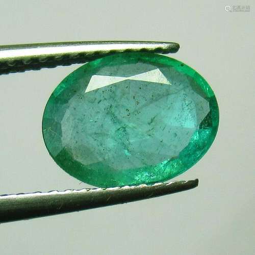 1.70 Ct Natural  Zambian Emerald Oval Cut