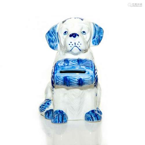 DELFTS POTTERY SAINT BERNARD COIN BANK