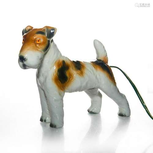 CERAMIC FIGURE PERFUME LAMP, TERRIER