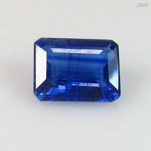 2.44 Ct Natural Deep Blue Kyanite Emerald Cut