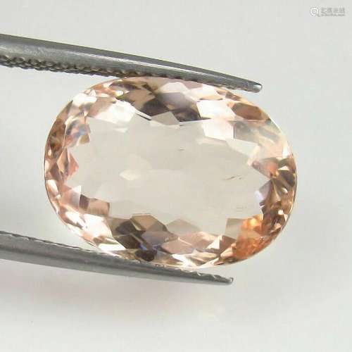 5.34 Ct Natural Peach Yellow Morganite Oval Cut