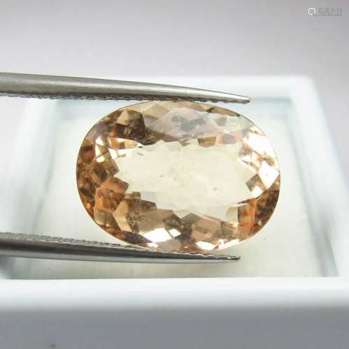 6.65 Ct Natural Peach Yellow Morganite 15X11 mm Oval