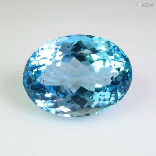 22.98 Ct Natural  Blue Topaz Oval Cut