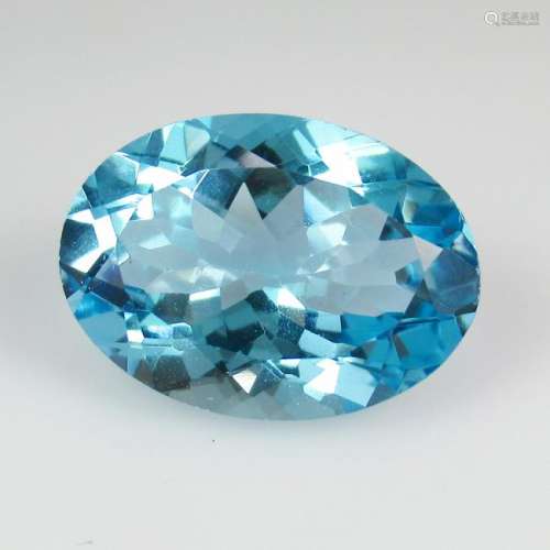 14.02 Ct Natural  Blue Topaz Oval Cut