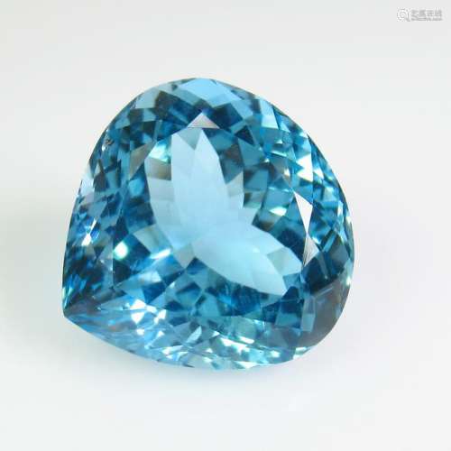 20.43 Ct Natural  Blue Topaz Heart Cut