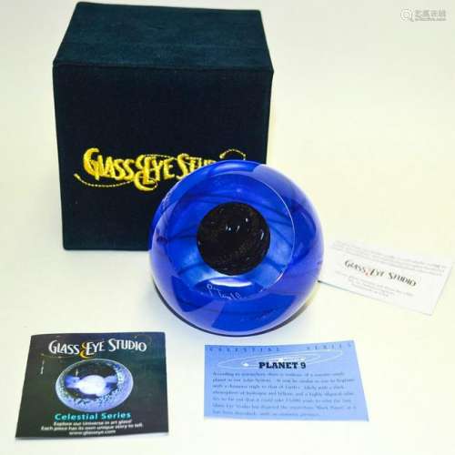 GLASS EYE STUDIO CELESTIAL PAPERWEIGH PLANET 9 WITH BOX