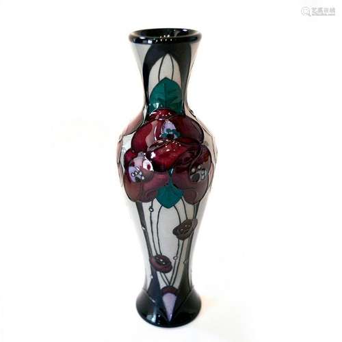 MOORCROFT POTTERY RENNIE ROSE VASE RACHEL BISHOP