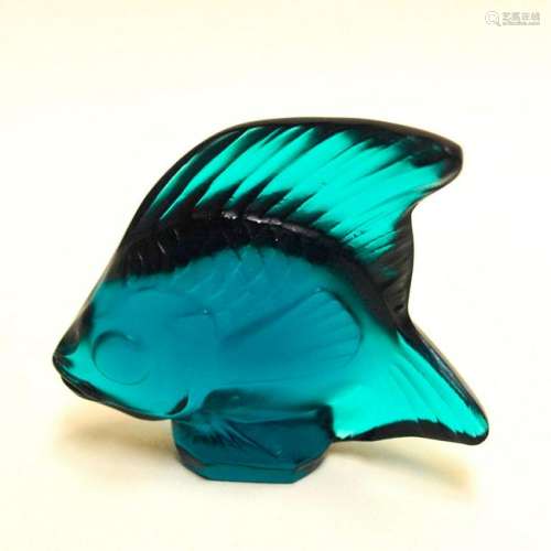 LALIQUE CRYSTAL FISH, POISSONS, GREEN, VINTAGE