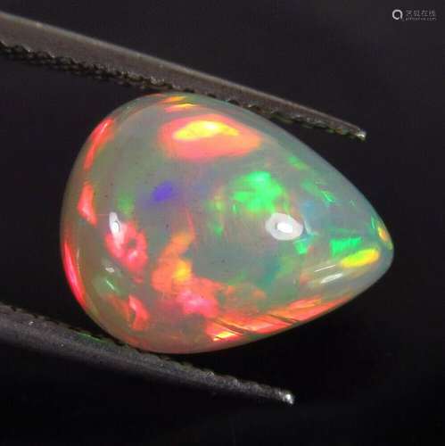 3.38 Ct Natural Ethiopian Multi-Color Fire Opal Pear