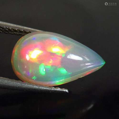 2.97 Ct Natural Ethiopian Multi-Color Fire Opal Pear