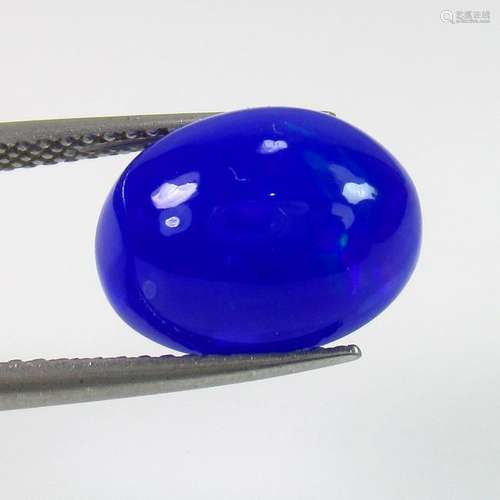 4.16 Ct Natural Ethiopian Blue Fire Opal Oval Cab