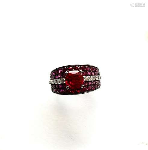 Creation Diamonds Ruby Ring 3.75Ct 18k W/g Overlay