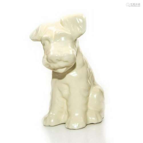 IVORY CREAM GLAZED SCOTTISH TERRIER PLANTER